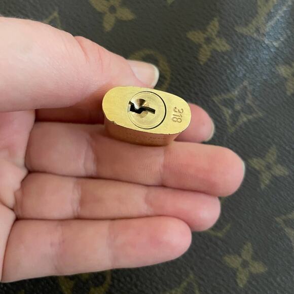Louis Vuitton LOCK ONLY Authentic vintage brass DIY Necklace NO KEY Luggage - Picture 2 of 14